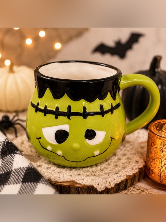 Other - Frankenstein Halloween Ceramic Mug Green Spooky Goth Coffee Cup
